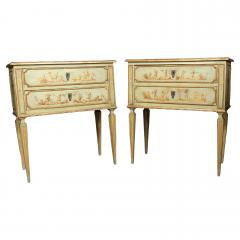 Pair Of Italian Neoclassic Style Painted Petit Commodes - 4475609