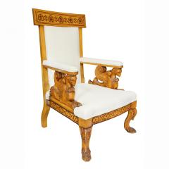 Pair Of Italian Neoclassical Maple Armchairs Attributed Pelagio Palagi - 3786584