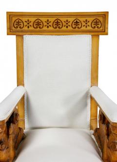 Pair Of Italian Neoclassical Maple Armchairs Attributed Pelagio Palagi - 3786589