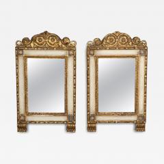 Pair Of Italian Neoclassical Painted And Giltwood Mirrors - 4219036