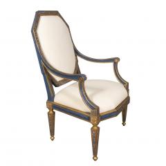 Pair Of Italian Neoclassical Painted Armchairs - 3739191