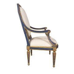 Pair Of Italian Neoclassical Painted Armchairs - 3739192