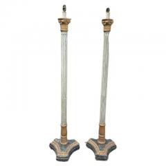 Pair Of Italian Painted And Giltwood Floor Lamps - 3699846