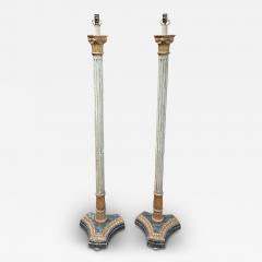 Pair Of Italian Painted And Giltwood Floor Lamps - 3702337