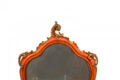 Pair Of Italian Red Painted Girandole Mirrors - 4137957