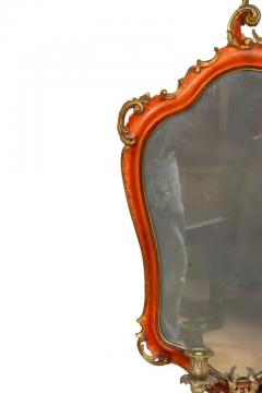 Pair Of Italian Red Painted Girandole Mirrors - 4137965