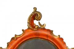 Pair Of Italian Red Painted Girandole Mirrors - 4137994