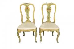 Pair Of Italian Rococo Painted Side Chairs - 4144723