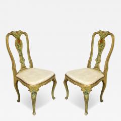 Pair Of Italian Rococo Painted Side Chairs - 4214023