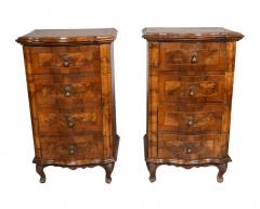 Pair Of Italian Rococo Walnut Commodini - 3739700