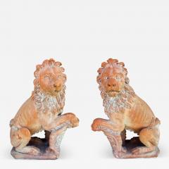 Pair Of Italian Terracotta Lions - 4790012