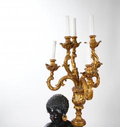 Pair Of Italian Venetian Style Blackamoor Torchiere Floor Lamps Circa 1940s - 4822170