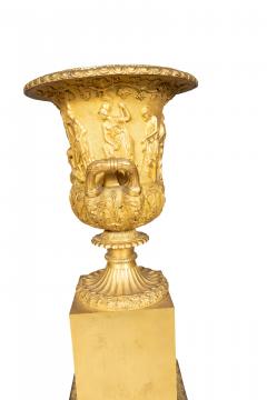 Pair Of Large Charles X Gilt Bronze Urns - 4292613