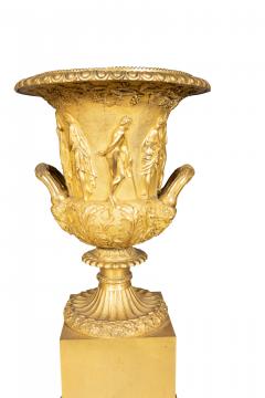 Pair Of Large Charles X Gilt Bronze Urns - 4292616