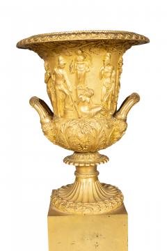 Pair Of Large Charles X Gilt Bronze Urns - 4292686