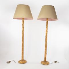 Pair Of Large Scale Carved Giltwood Floor Lamps 20th Century  - 2520737