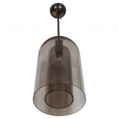 Pair Of Large Smoke Two Layered Dome Shaped Pendants - 3039877
