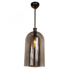 Pair Of Large Smoke Two Layered Dome Shaped Pendants - 3039881