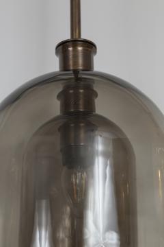 Pair Of Large Smoke Two Layered Dome Shaped Pendants - 3040011