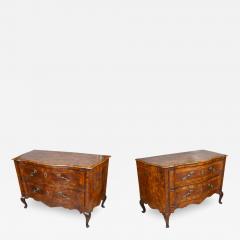 Pair Of Large Venetian Rococo Walnut Commodes - 3746447