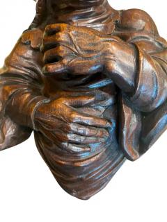 Pair Of Large Victorian Carved Oak Figures From An Old English Pub - 4139569