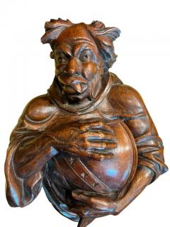 Pair Of Large Victorian Carved Oak Figures From An Old English Pub - 4139610