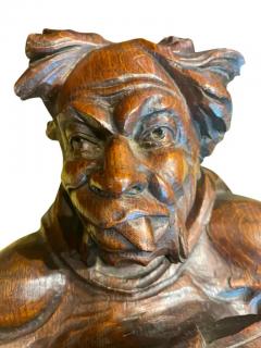 Pair Of Large Victorian Carved Oak Figures From An Old English Pub - 4139624