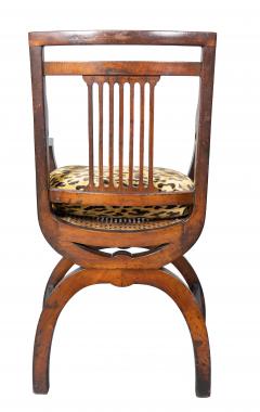 Pair Of Late Victorian Curule Form Mahogany Armchairs - 4723377