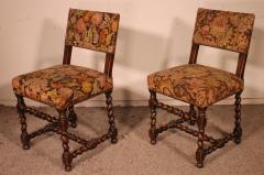 Pair Of Louis XIII Period Chairs In Oak - 2518723