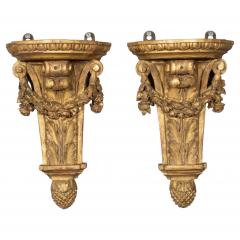 Pair Of Louis XVI Giltwood Wall Brackets - 4614073