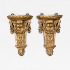 Pair Of Louis XVI Giltwood Wall Brackets - 4614074