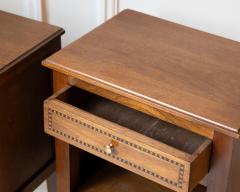 Pair Of Louis XVI Style Bedside Tables In Walnut - 4458466