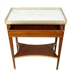 Pair Of Louis XVI Style Mahogany And Brass Inlaid End Tables - 4145527