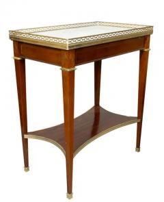 Pair Of Louis XVI Style Mahogany And Brass Inlaid End Tables - 4145537
