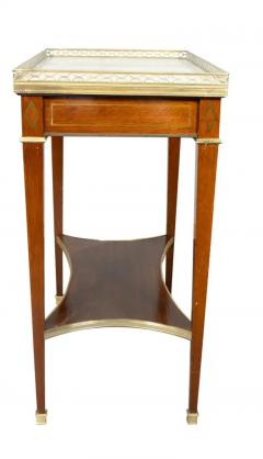 Pair Of Louis XVI Style Mahogany And Brass Inlaid End Tables - 4145553