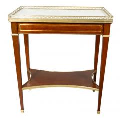 Pair Of Louis XVI Style Mahogany And Brass Inlaid End Tables - 4145554