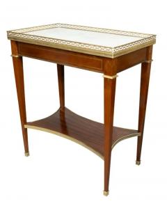 Pair Of Louis XVI Style Mahogany And Brass Inlaid End Tables - 4145566