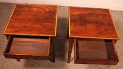 Pair Of Mahogany Bedside Tables From The Early 19th Century - 3600470