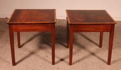 Pair Of Mahogany Bedside Tables From The Early 19th Century - 3600471