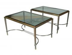 Pair Of Maison Jansen Chrome And Brass End Tables - 4145235