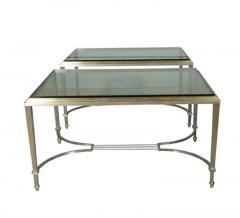 Pair Of Maison Jansen Chrome And Brass End Tables - 4145238