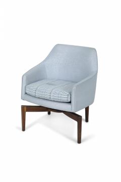 Pair Of Mid Century Silver Metallic Swivel Armchairs - 3171663