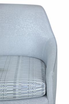 Pair Of Mid Century Silver Metallic Swivel Armchairs - 3171664