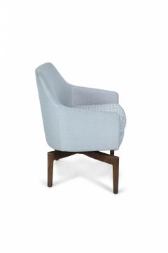 Pair Of Mid Century Silver Metallic Swivel Armchairs - 3171670