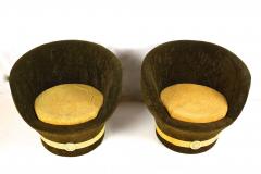 Pair Of Mid Century Velvet Lounge Chairs Club Chairs Italy circa 1960 70 - 3341237