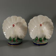 Pair Of Minton Majolica Dove Flower Holders - 3011862