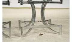 Pair Of Modernist Chromed Metal And Glass Side Tables - 4145763