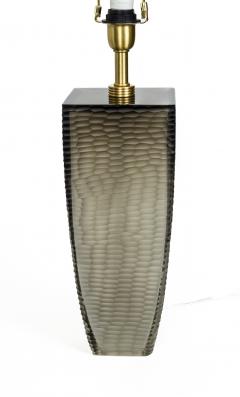 Pair Of Murano Grey Battuta Table Lamps Contemporary - 4586865