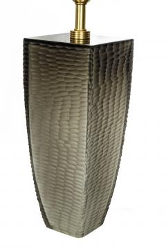 Pair Of Murano Grey Battuta Table Lamps Contemporary - 4586895