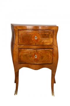 Pair Of Neapolitan Style Walnut Bedside Commodinis - 4139424